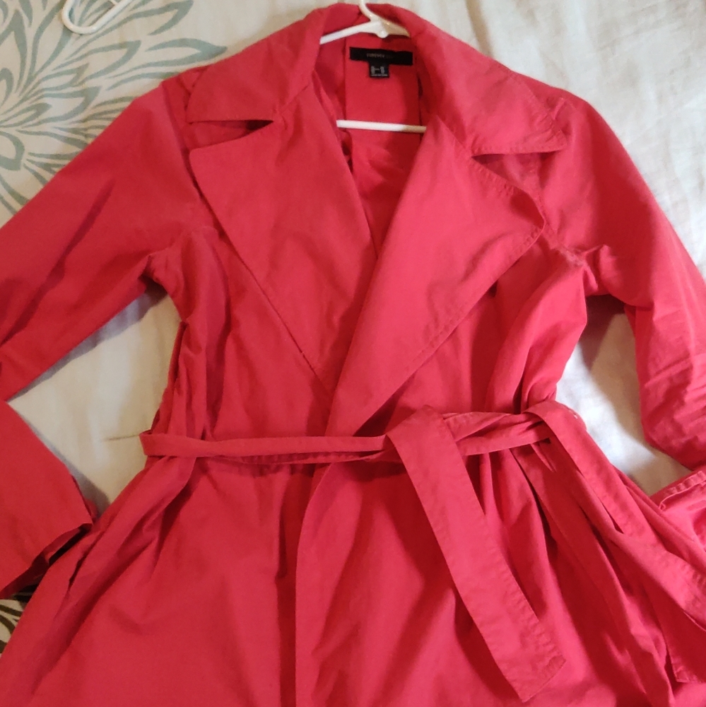 Red trench coat